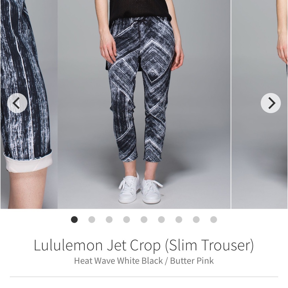 Lululemon Black and White Patterned Slim Trousers